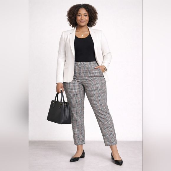 Ava & Viv Pants - Ava & Viv High Rise Plaid Ankle Pants 26W NWT Plus Size Stretch Work Trousers